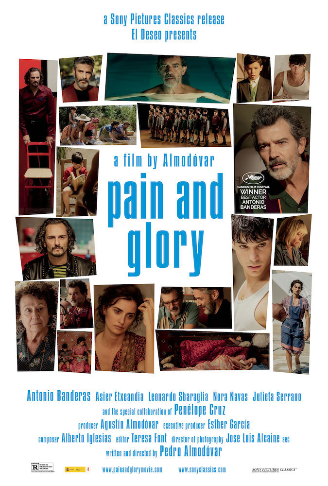 Cartel de la película Dolor y gloria de Almodóvar